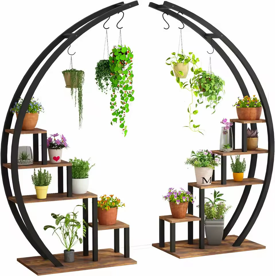 Étagère à plantes cercle 2 pièces