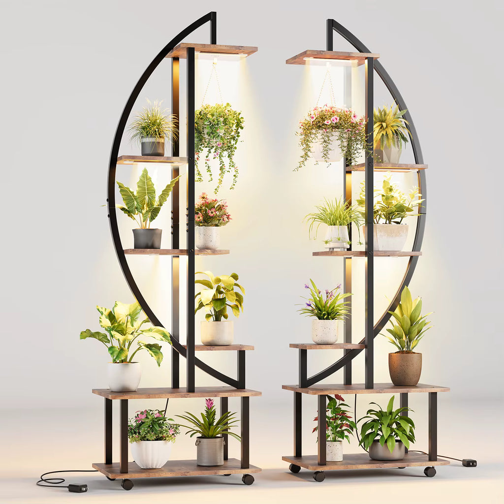 Étagère à plantes demi-lune 2 pièces