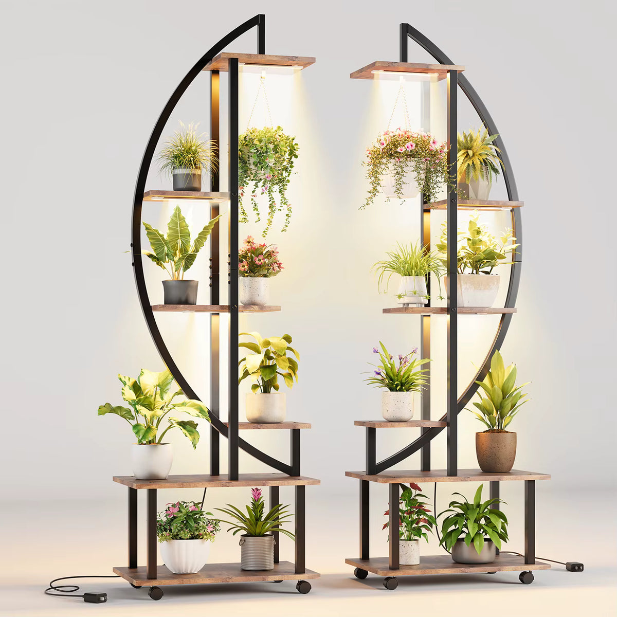 Étagère à plantes demi-lune 2 pièces