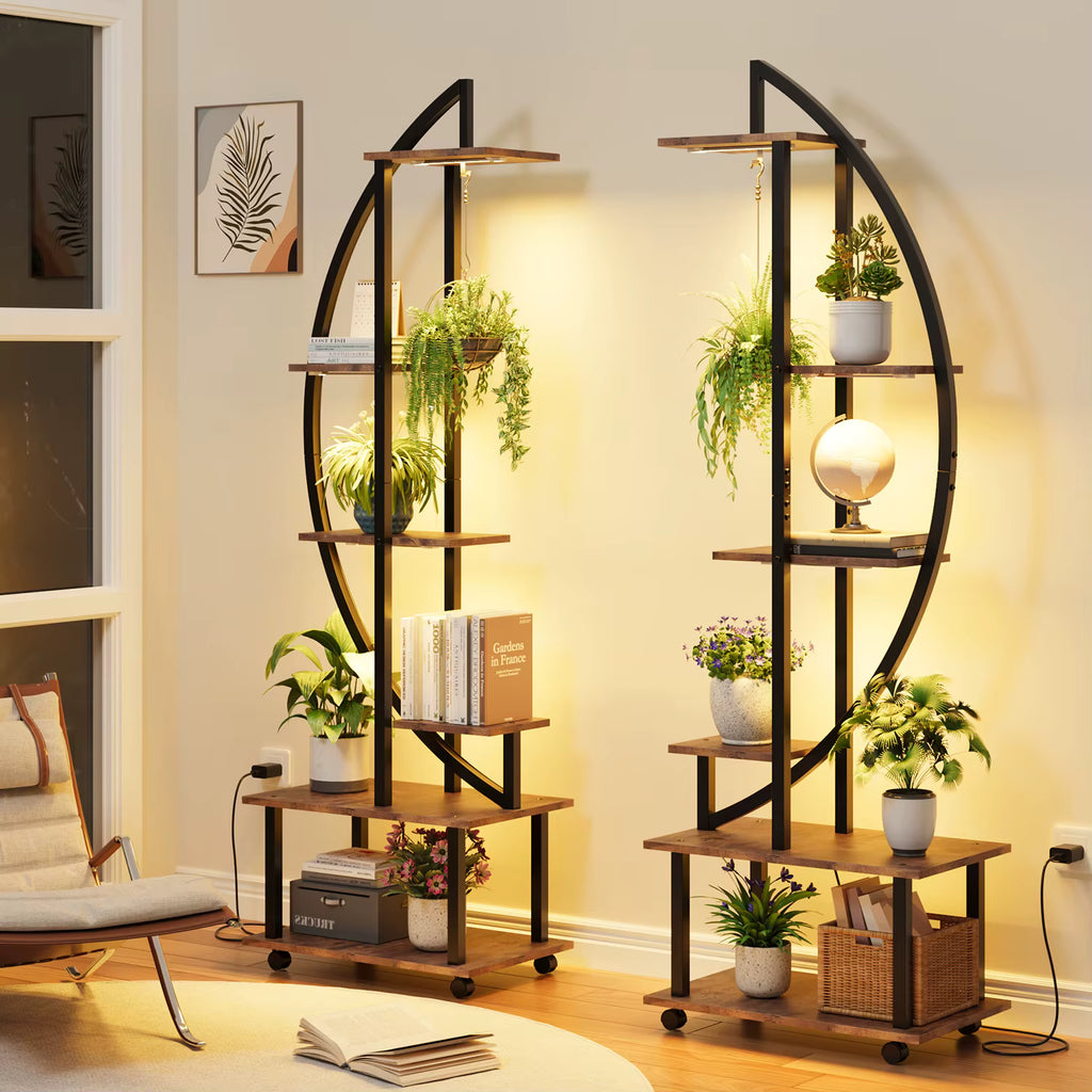 Étagère à plantes demi-lune 2 pièces