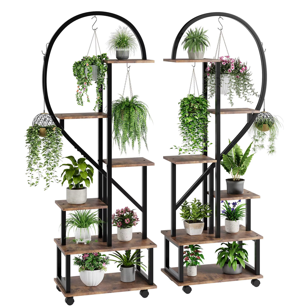 Étagère à plantes cœur 2 pièces