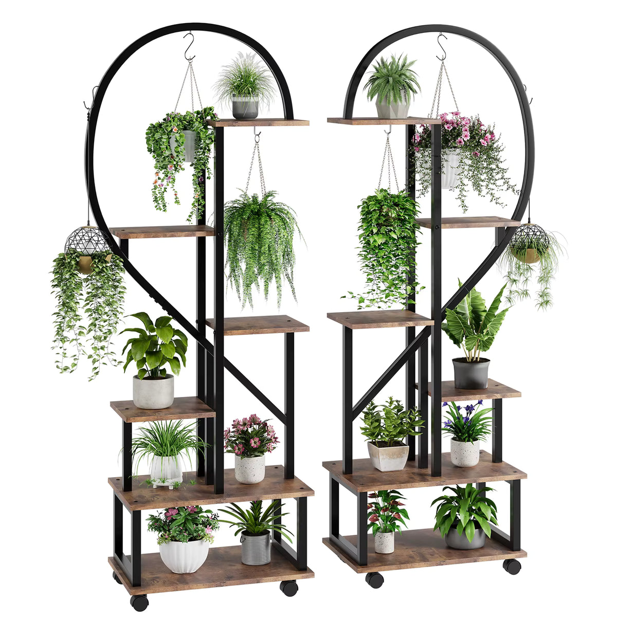 Étagère à plantes cœur 2 pièces