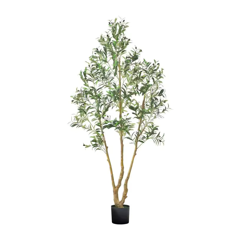 Olivier artificiel 2,1 m tronc bois avec pot noir
