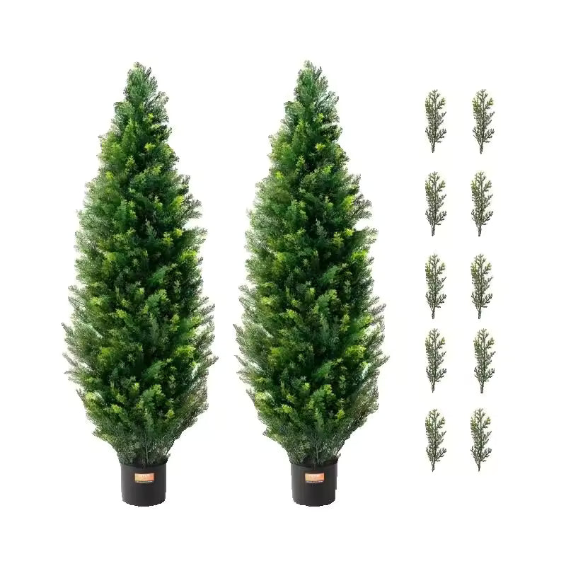 Lot de 2 cèdres topiaires artificiels